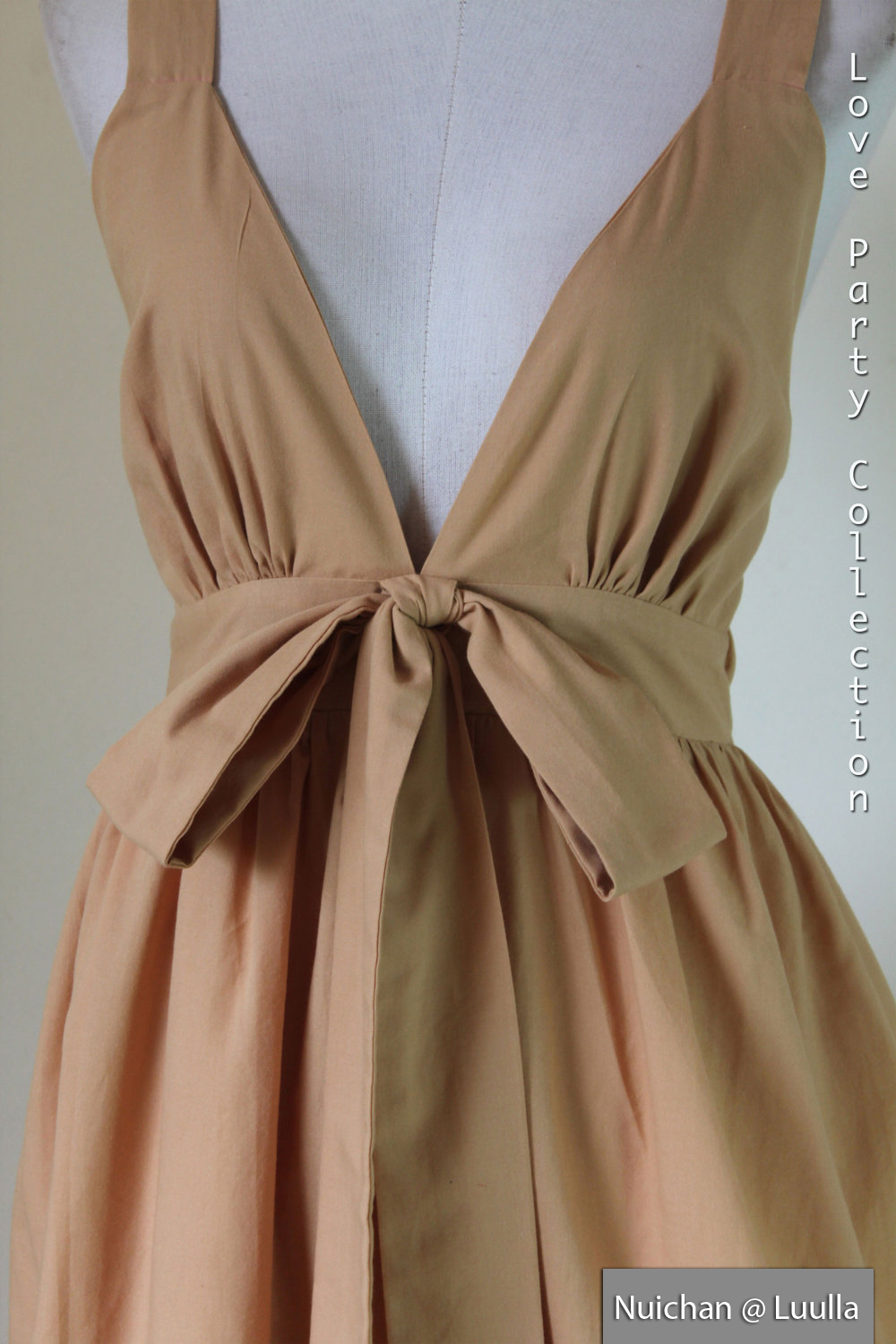 Light Brown Bridesmaid Maxi Dress - Elegant Cocktail Evening Cotton ...