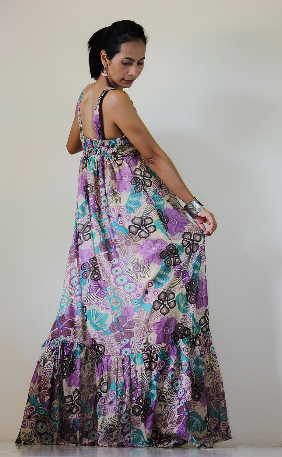 Boho Maxi Dress Cotton Bohemian Sleeveless Long Gown : Kiss Of The Sun ...
