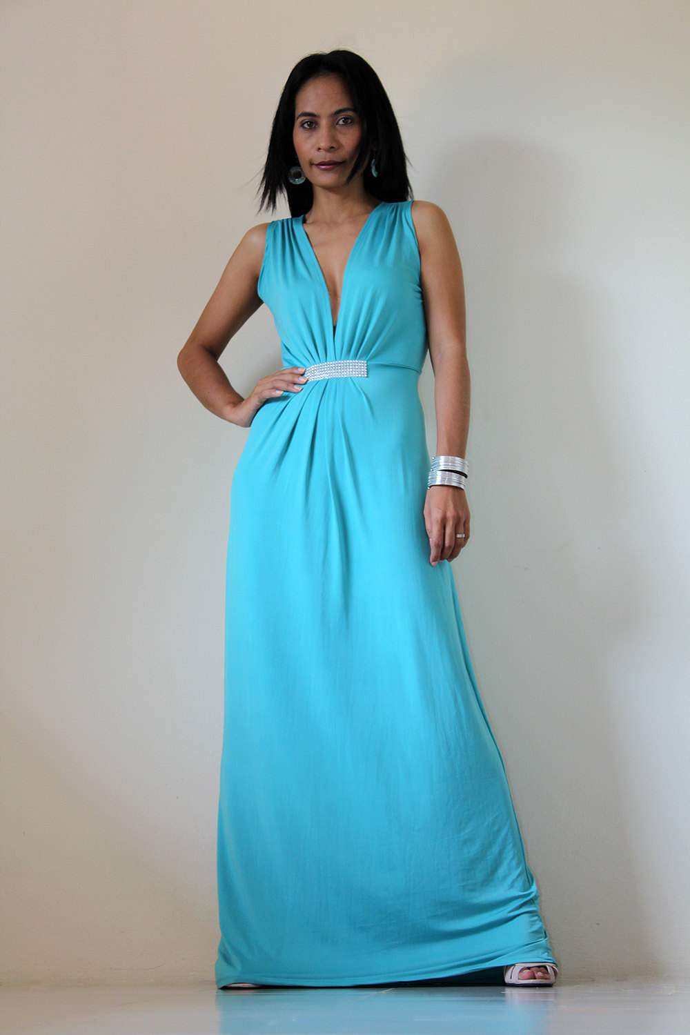 Long Blue Maxi Evening Dress : Elegant Collection on Luulla